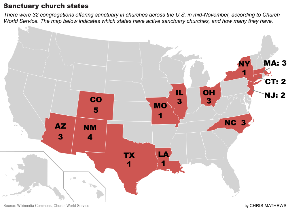 Sanctuary churches map