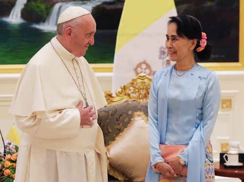 Pope Francis and Aung San Suu Kyi