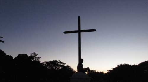 Cross at dusk