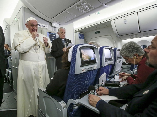 Pope on plane
