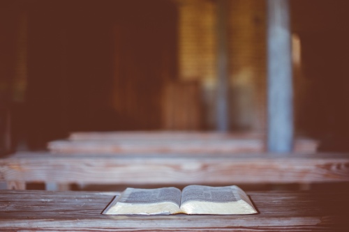 Bible on bench
