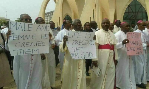Catholics protest