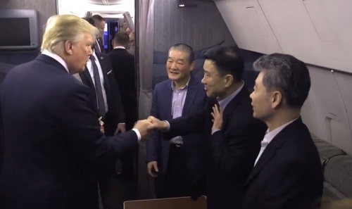 Trump greets returnees