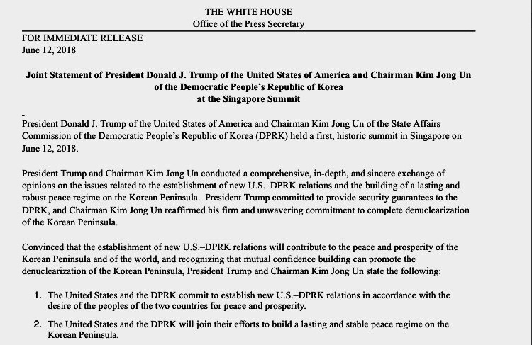 US NK statement