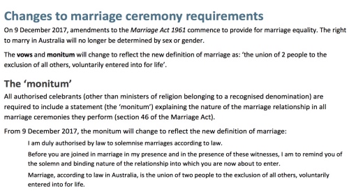 Marriage Act change