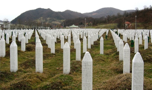 Srebrenica massacre memorial gravestones