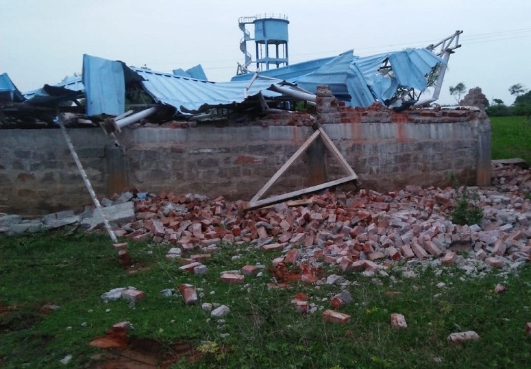 Demolished church in India