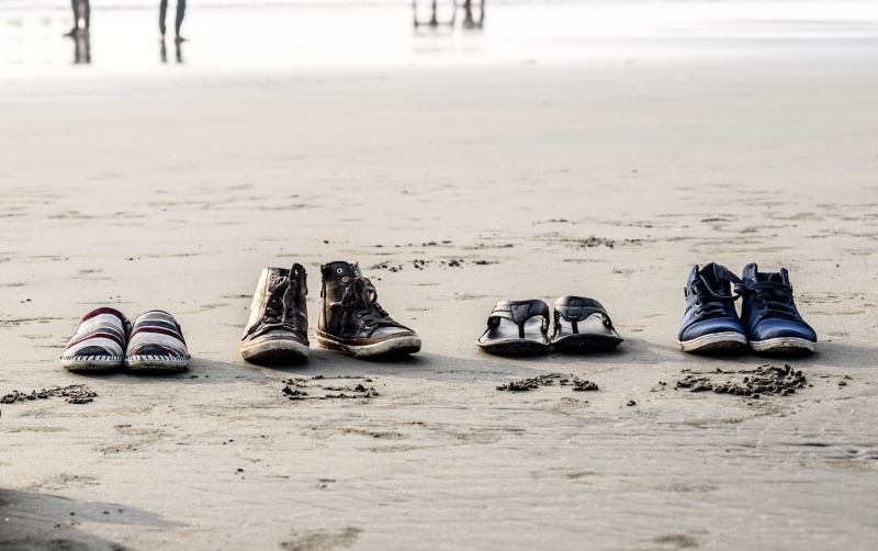 Shoes on beach