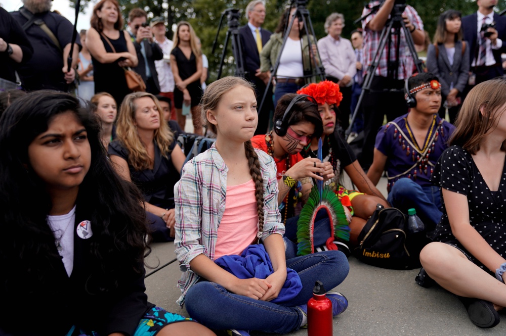 Greta Thunberg at Washington protest