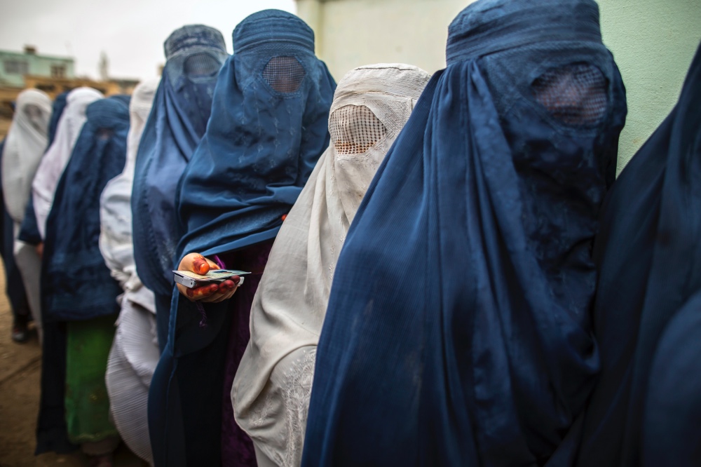 Women voting in Afghanistan