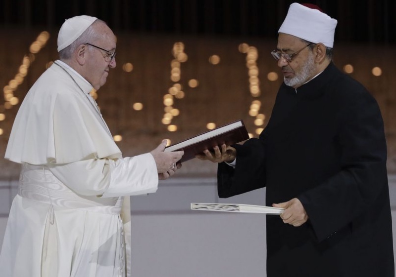 Abrahamic faiths Pope Francis and Sheikh Ahmed el Tayeb