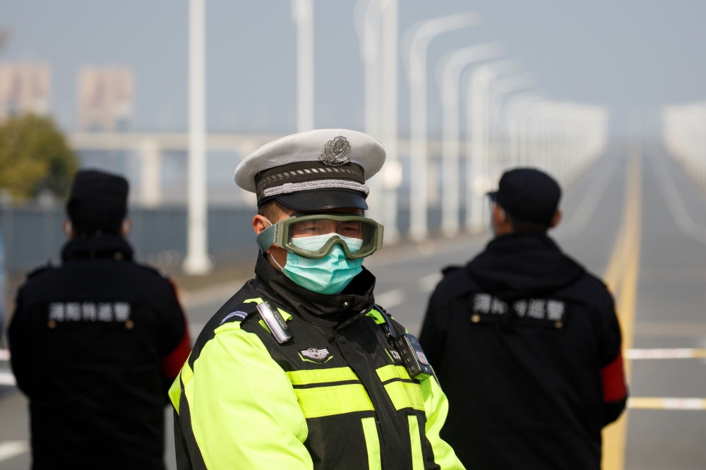 China coronavirus police