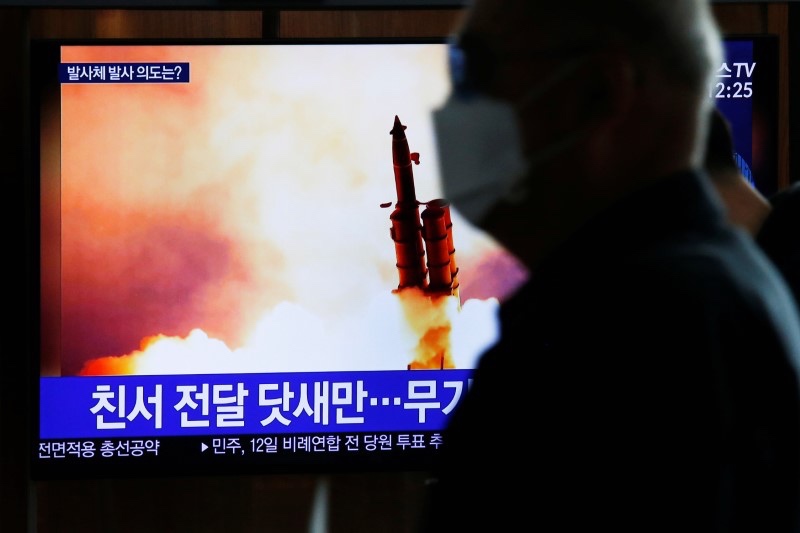 North Korea missile launch on South Korean TV