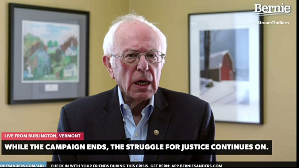 Bernie Sanders announcing campaign end