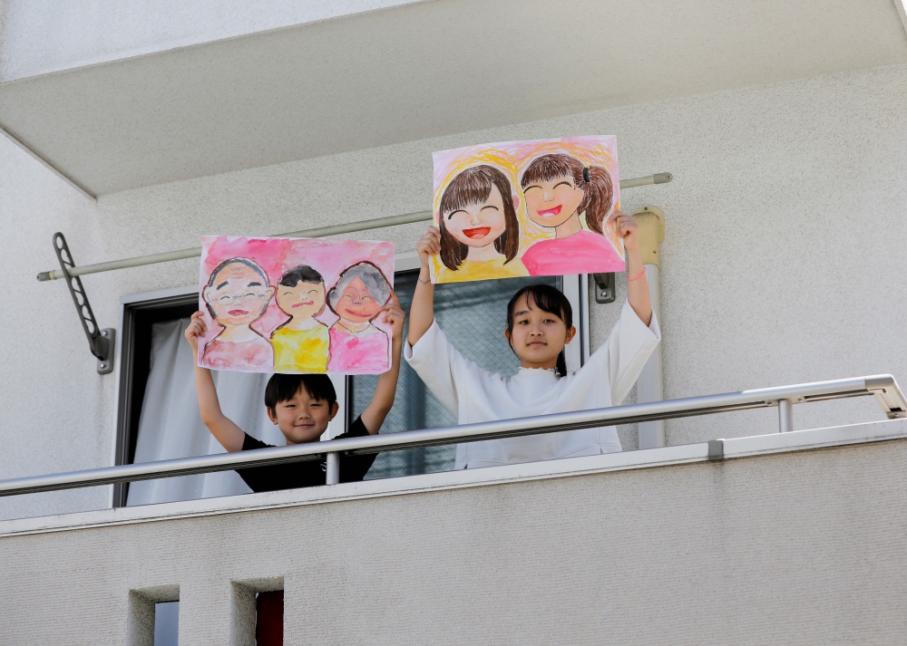 Coronavirus children drawing Japan