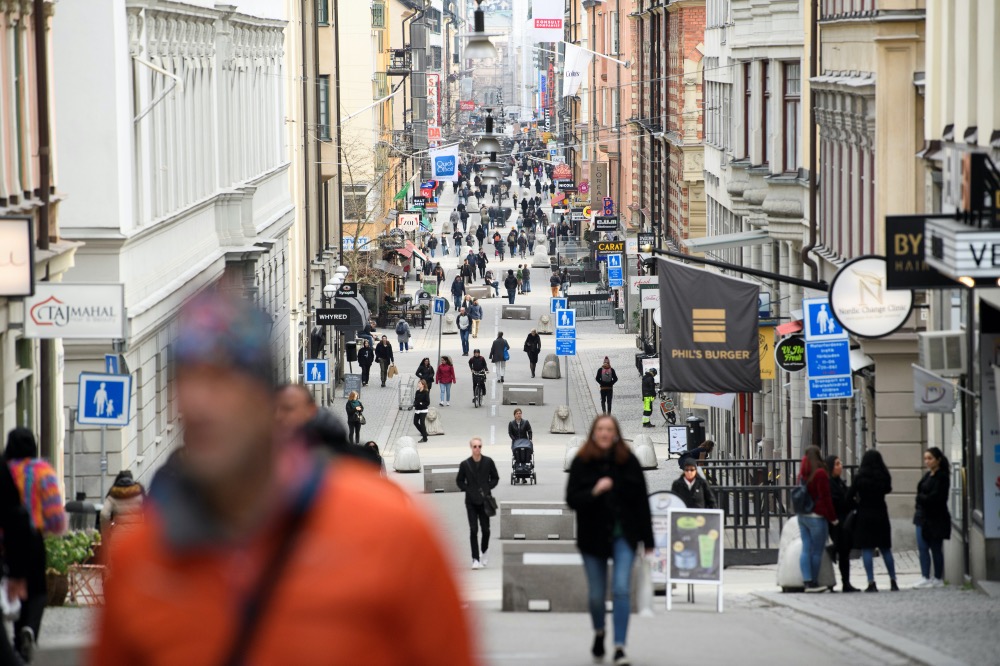 Sweden Stockholm shopping street