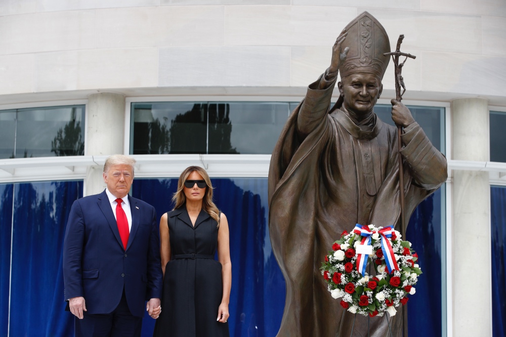Trumps at St John Paul II shrine