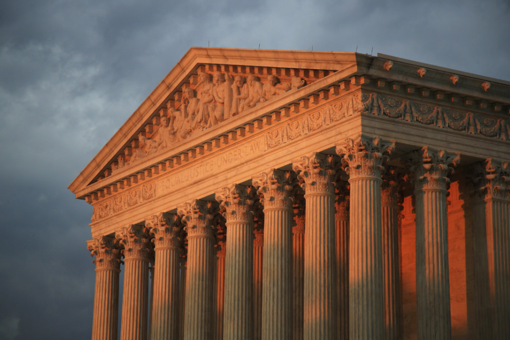 US Supreme Court at sunset