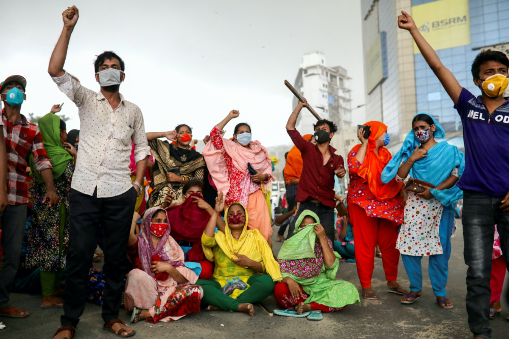 Coronavirus Bangladesh garment workers protest