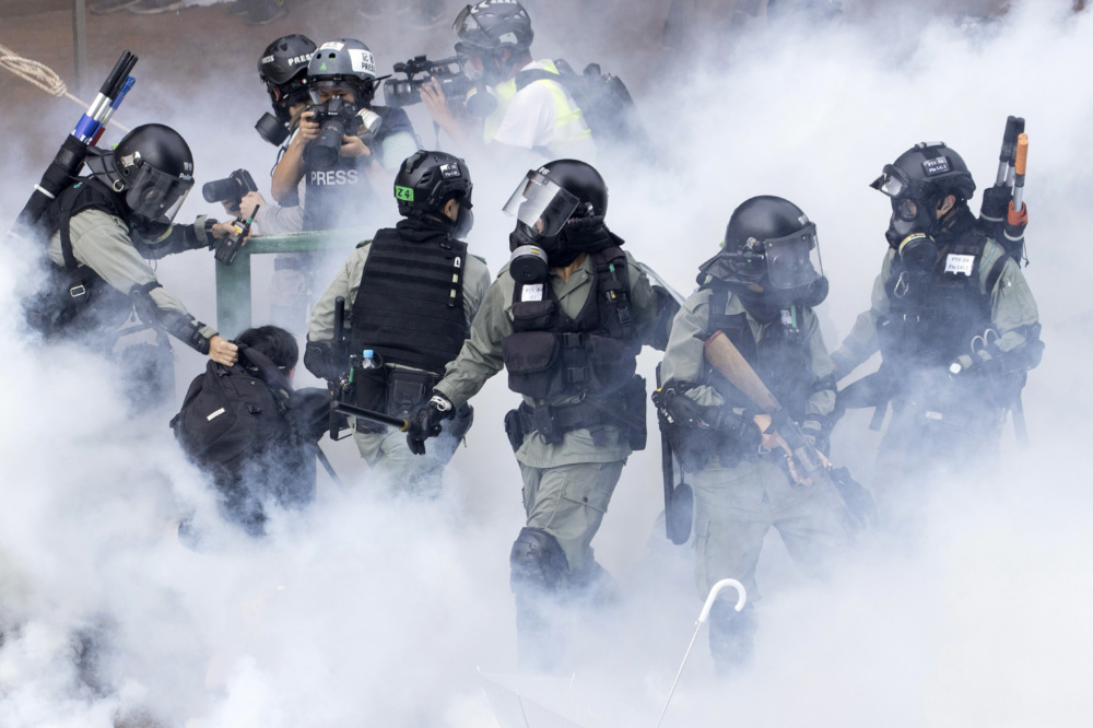 Hong Kong protests tear gas