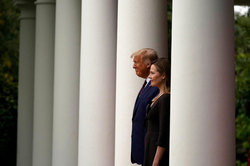 Donald Trump and Amy Coney Barrett 26 Sept 2020