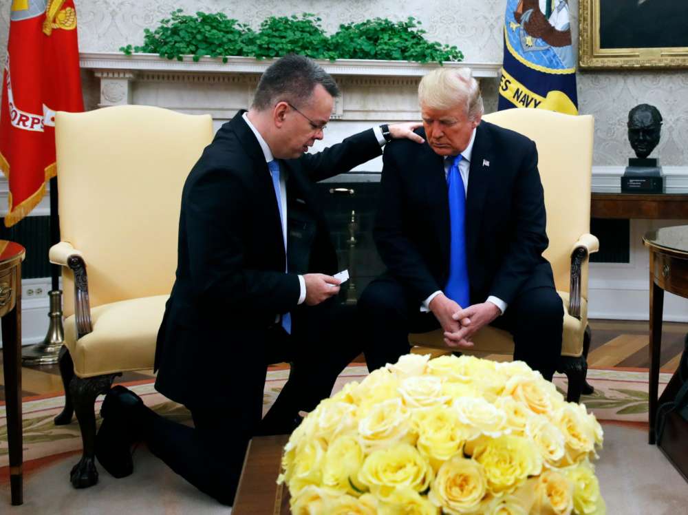 Donald Trump and Andrew Brunson Oct 2018