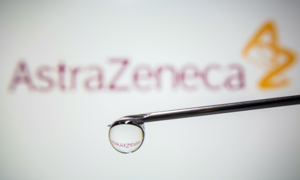AstraZeneca logo with syringe