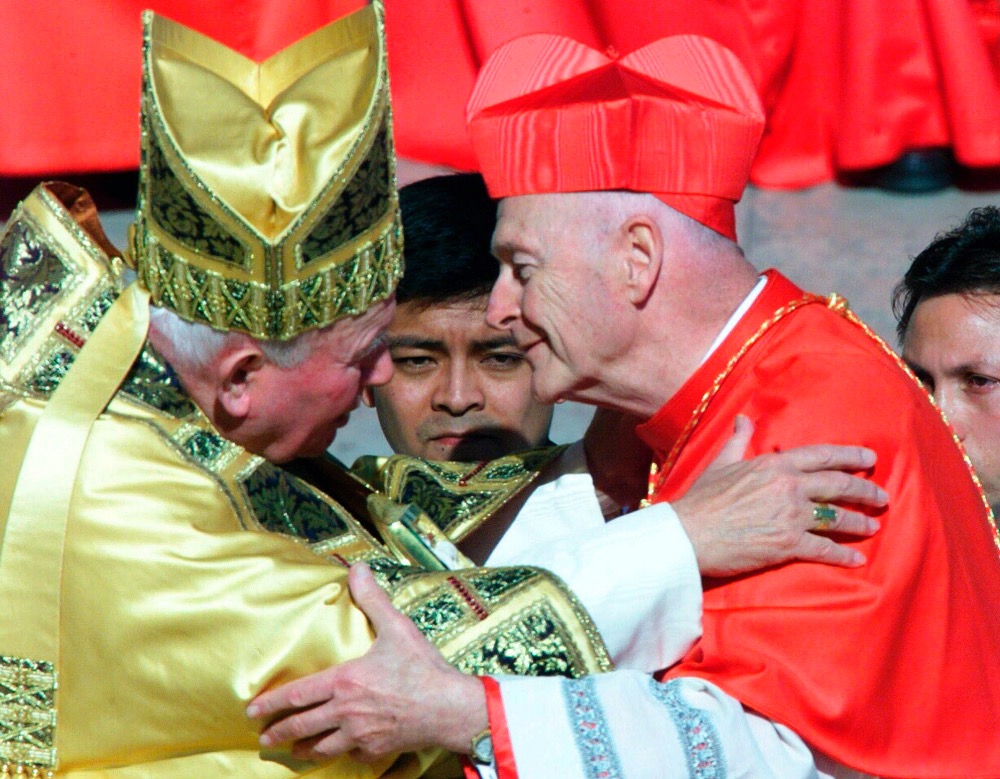 Catholic Church Cardinal Theodore Edgar McCarrick and Pope John Paul II 2001
