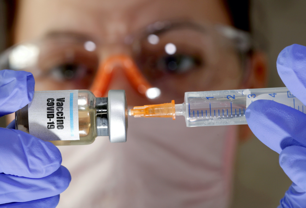 Coronavirus vaccine syringe
