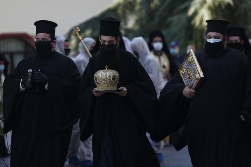 Greece Greek Orthodox funeral of Metropolitan Bishop Ioannis