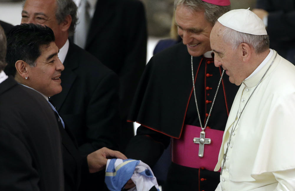 Maradona and Pope Francis 2014