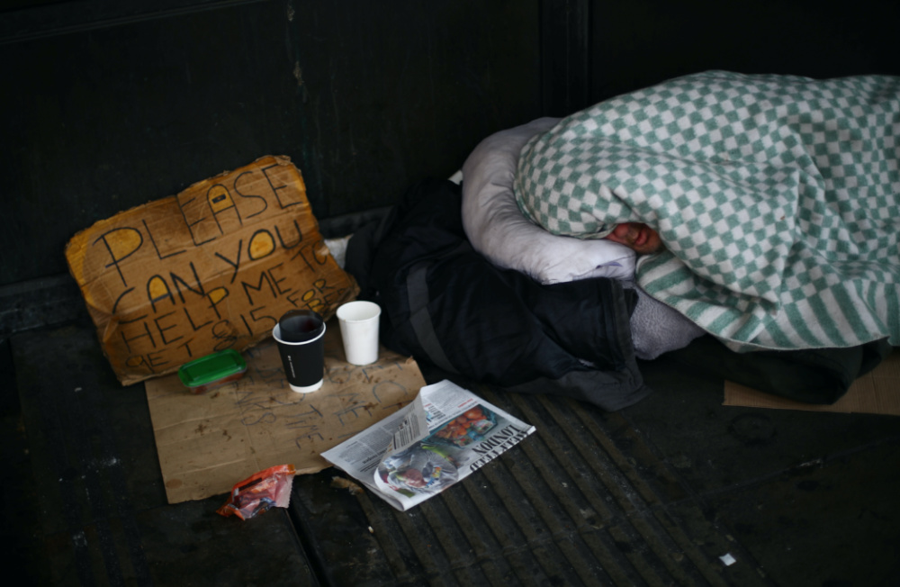 UK Westminster homeless person