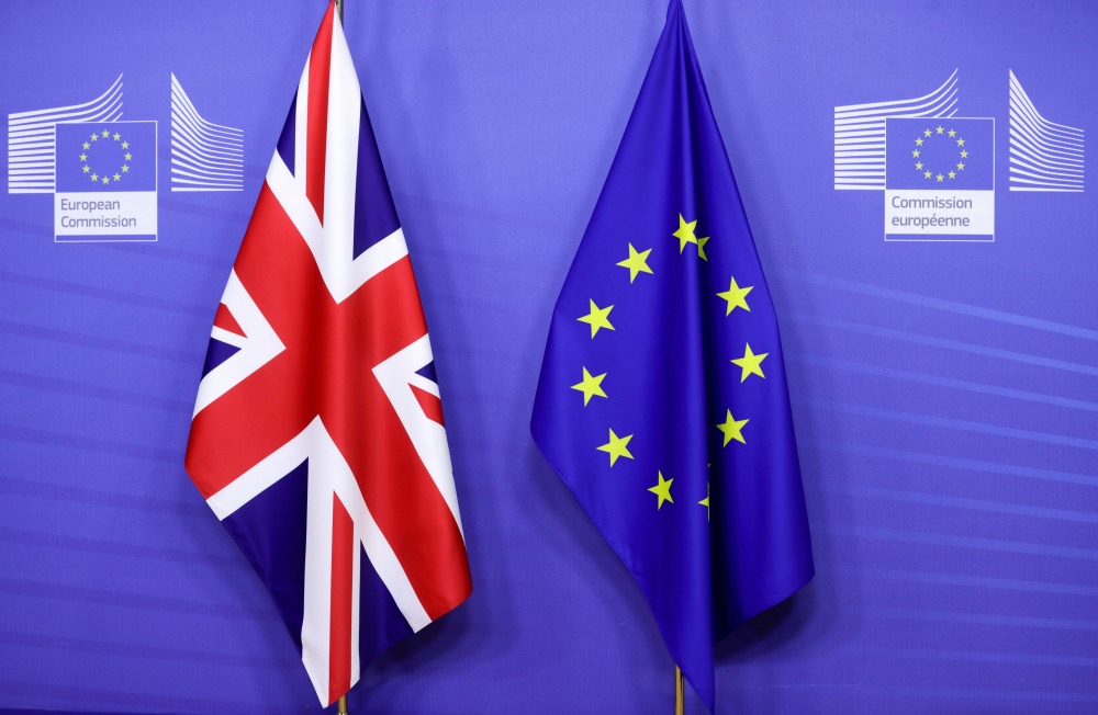Brexit EU and UK flags