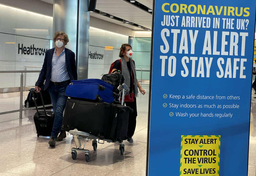Coronavirus signage Heathrow London