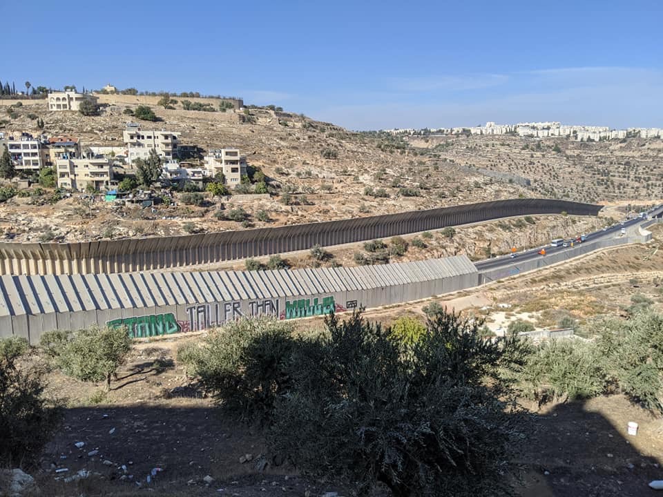 The Wall dividing the Cremisan valley
