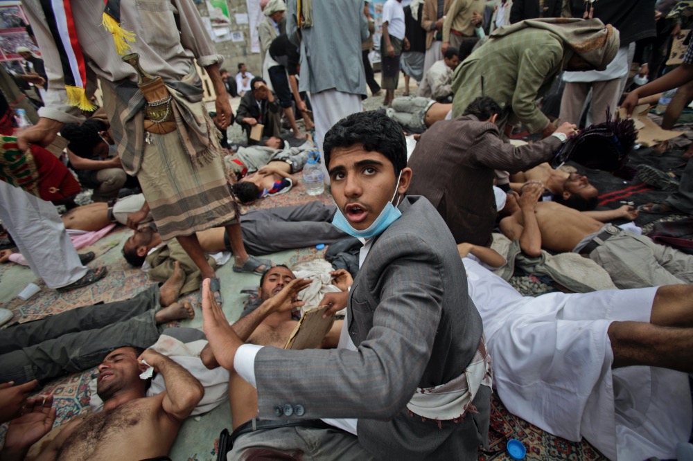 Yemen wounded anti government protestors 2011