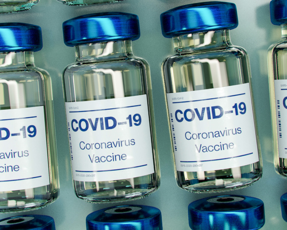 Coronavirus COVID vaccination bottles