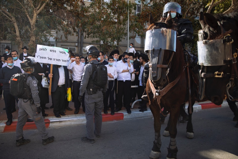 Israel ultra Orthodox coronavirus protest2