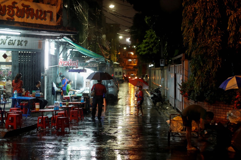Thailand Bangkok rainy night