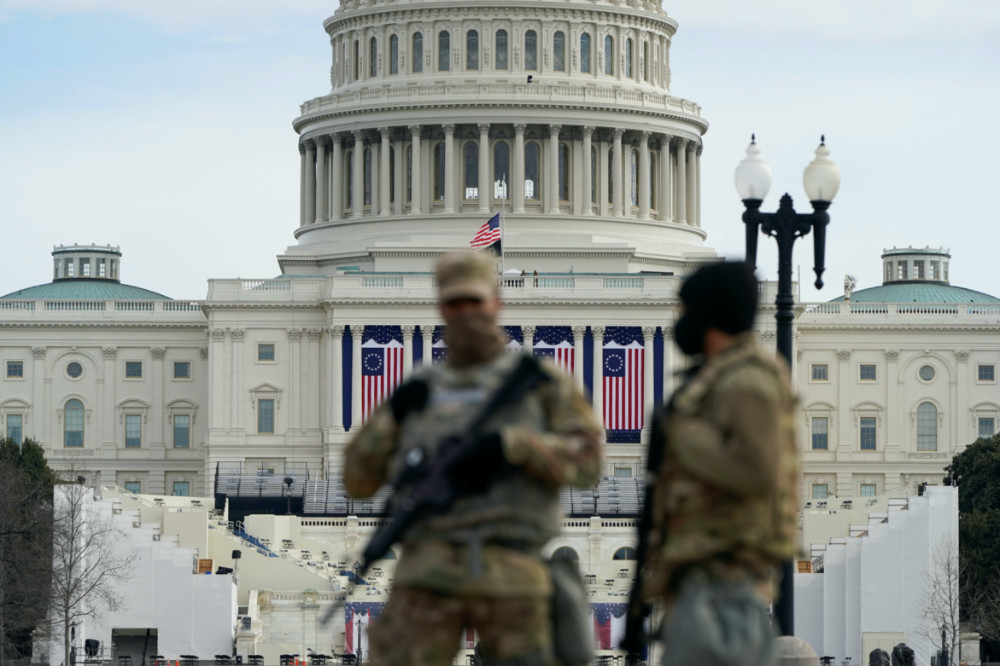 US Washington DC National Guard outside Capitol