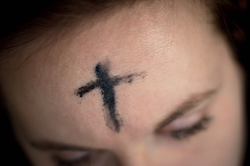Ash Wednesday Ashes on forehead
