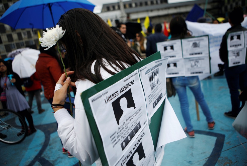 Colombia protest at human rights leaders killings
