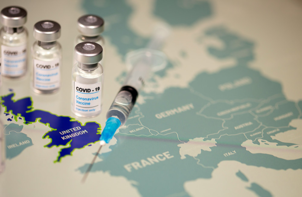 Coronavirus EU map vaccines