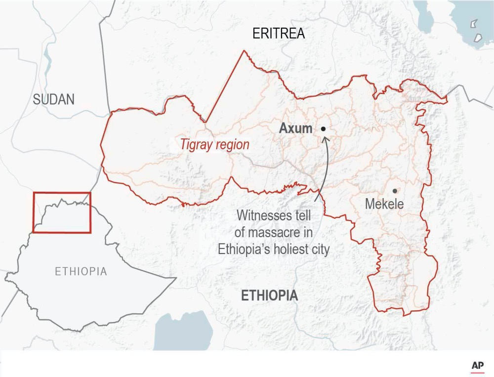 Map Ethiopia Tigray Axum