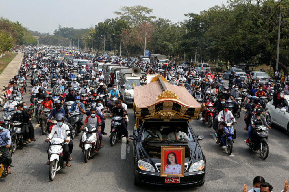 Myanmar funeral of Mya Thwate Thwate Khaing
