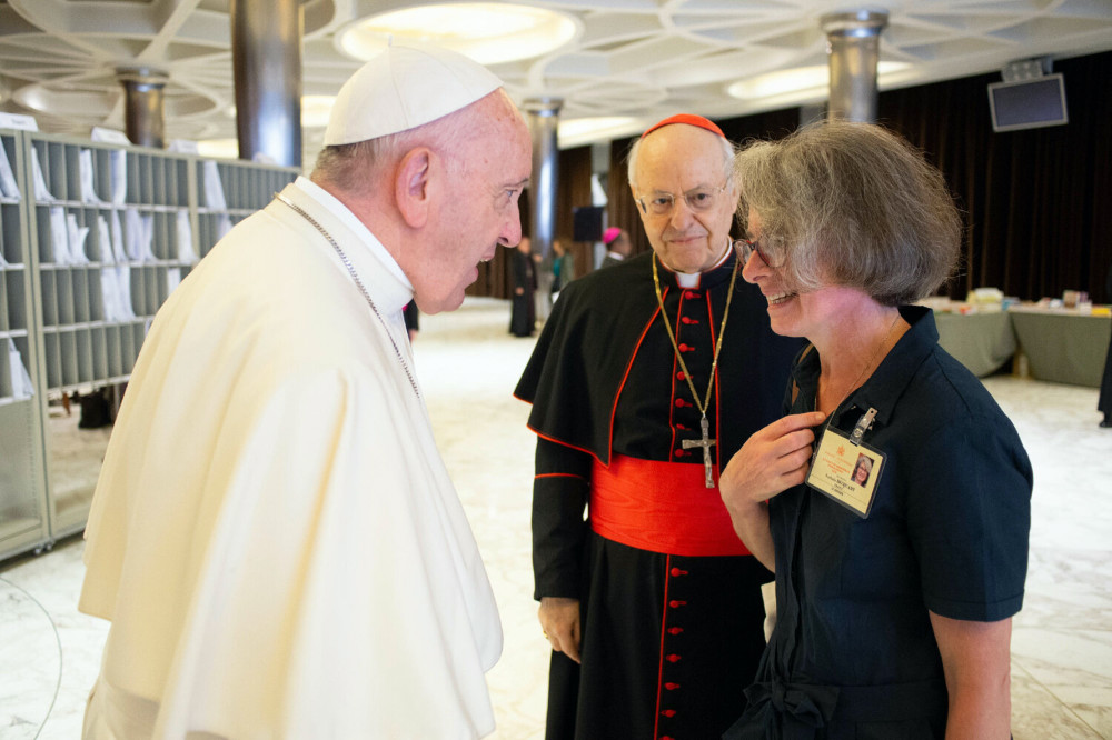 Pope Francis and Nathalie Becquart