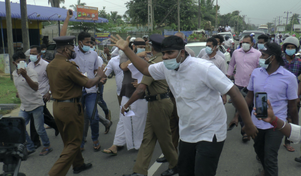 Sri Lanka Freedom Day Tamil protestors