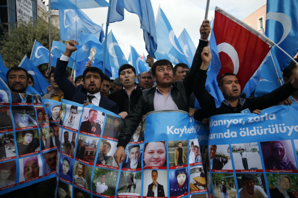 Turkey Uighur protest