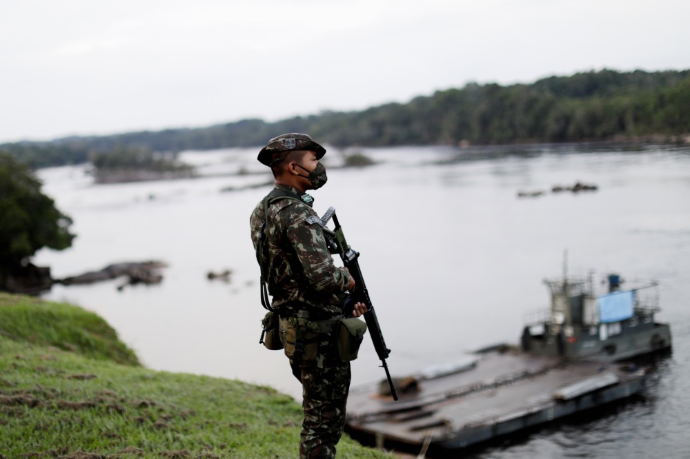 Brazil Soldier on the border with Colombia
