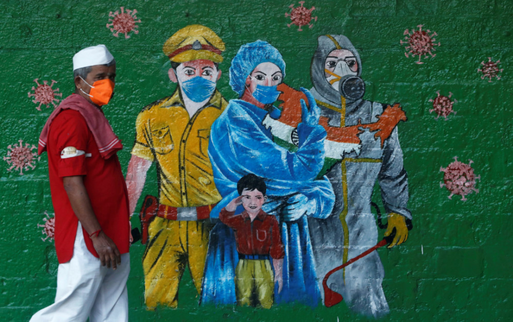 Coronavirus India Mumbai mural